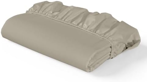 RUVANTI 100% Cotton Fitted Queen Sheets, Percale Weave – Mocha Taupe