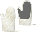 Textured Noble Light Beige and White Oven Mitts 2 Pack Kitchen Heat