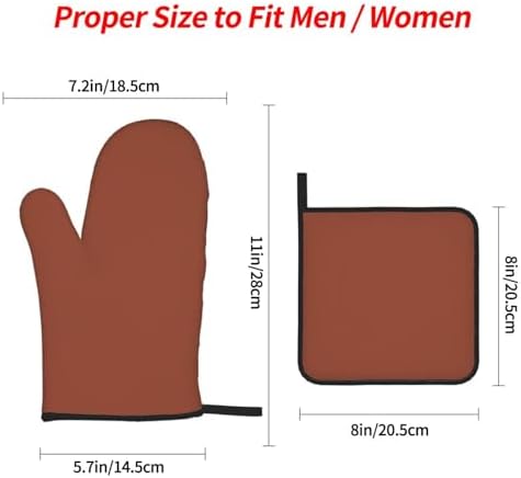 4 Pieces Oven Mitt and Pot Holder Sets, Minimalist Simple Basic Solid