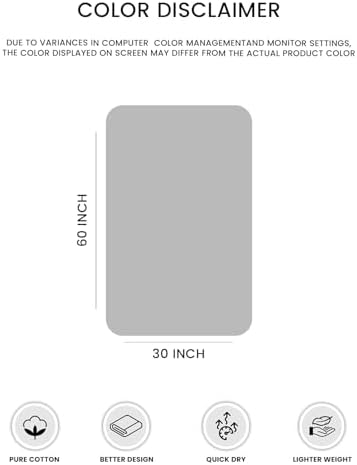 Pack of 4 Extra Large Bath Towels 30 x 60 Inches, 100% Combed Yarn