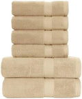 BY LORA 660 GSM Bath Towel Set of 6, 100% Ring-Spun Cotton Terry, 2