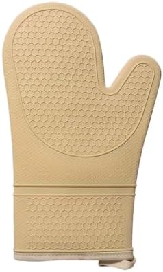 Silicone Oven Mitts with Cotton Lining, Flexible Non Slip Gloves for