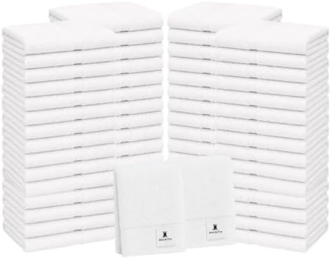 REED & PICK (Pack of 60) White Bath Towels Bulk 20x40 Inches -100%