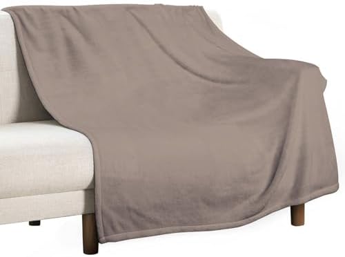 Soft Plush Blanket, Chic Pastel Taupe Warm Cozy Throw Blanket for All