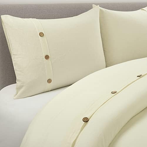 Lush Decor Belgian Flax Prewashed Linen Rich Cotton Blend 3 Piece
