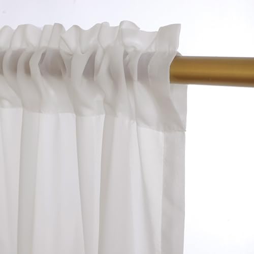 108 Inches Long Semi Sheer Curtains, 2 Panels for Living Room