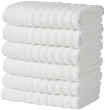 Great Bay Home 6 Pack Hand Towel Set - 100% Cotton Towels - Absorbent