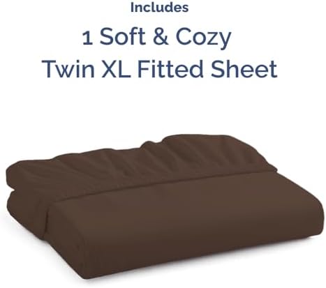 Twin XL Fitted Sheet - College Dorm Room Essentials - Brown