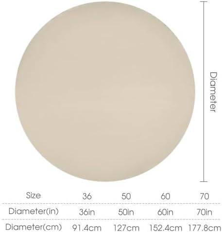 Round Tablecloth, Beige Solid Color Elegant Modern Table Cloth
