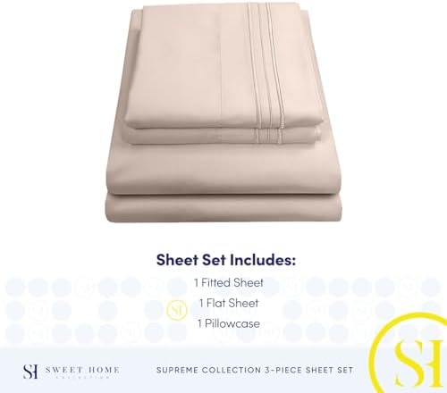 Twin XL Sheets - Breathable Luxury Sheets with Full Elastic & Secure
