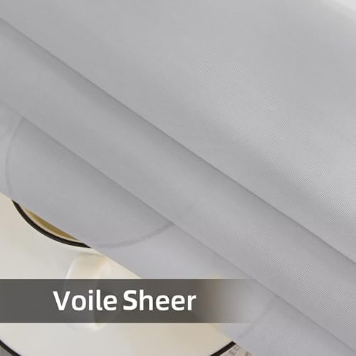 youleyar Solid Sheer Rod Pocket Curtain Voile Draperies 2 Panels White