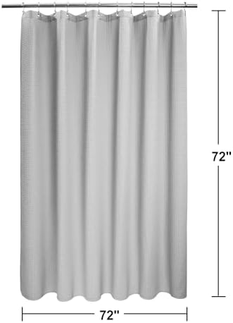 Barossa Design Waffle Weave Shower Curtain, Lake Wanaka Gray, 72x72