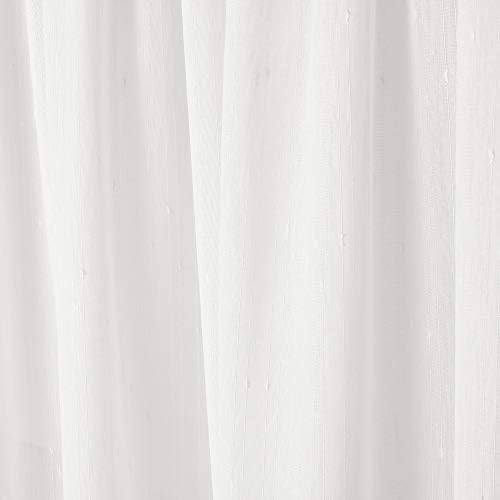 White 108 Inches Sheer Curtains Extra Long See Through Sheers for