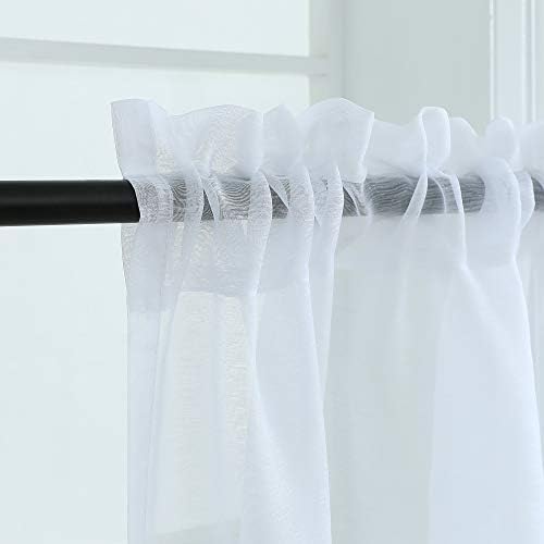 Pitalk White Sheer Curtains 108 Inches Long for Living Room 2 Panel