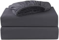 2 Pack King Fitted Sheets, 100% Egyptian Cotton, Dark Grey