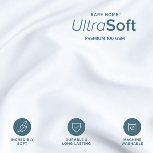 Bare Home Duvet Cover Set 1800 Ultra-Soft (King, White)