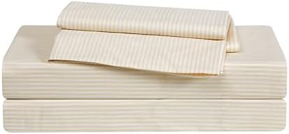 Brooklyn Loom Levi Stripe White/Ivory Full 4 Piece Sheet Set