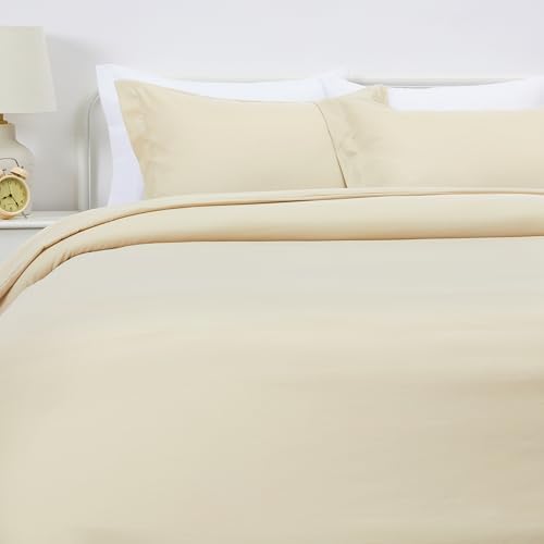 Amazon Basics Lightweight Microfiber 3-Piece Duvet Cover Set with
