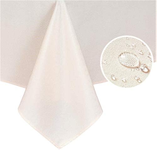 Faux Linen Square Tablecloth - Washable, Spillproof, Easy Care