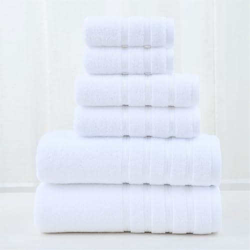 Soft 6 Piece Towel Set, 2 Bath Towels 2 Hand Towels 2 Washcloths