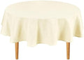 Hiasan Faux Linen Table Cloth 90 Inch Round for Dining Room, Champagne