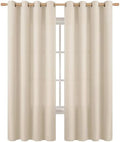BGment Light Beige Linen Curtains 84 Inches 2 Panels for Living Room