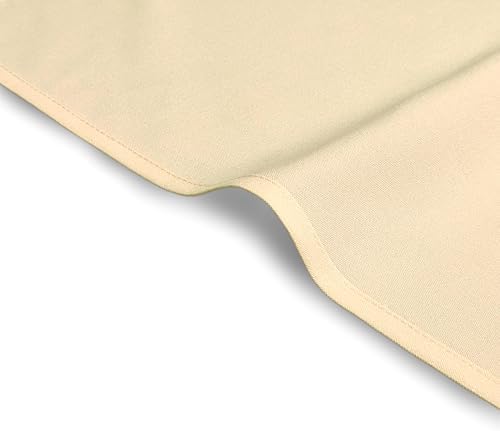 TableLinensforLess Premium 100% MJS Spun Ivory Round Tablecloth