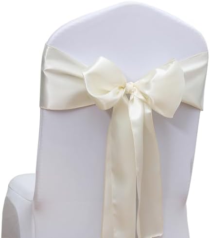 Pack of 10 Ivory Table Runners for Party, Satin Fabric 12 x 108 Inches