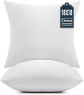 puredown® 18x18 Throw Pillow Inserts Set of 2 – Supportive & Fluffy