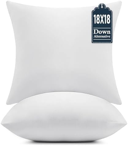 puredown® 18x18 Throw Pillow Inserts Set of 2 – Supportive & Fluffy