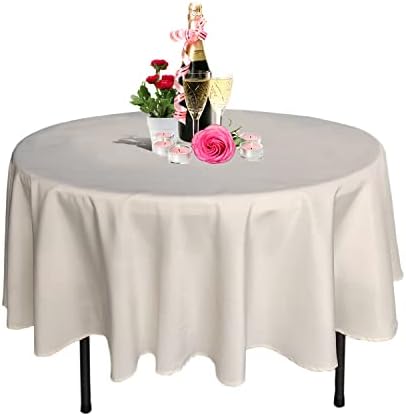 WedDecor Premium Quality Round Tablecloth Durable Fabric Table Cover