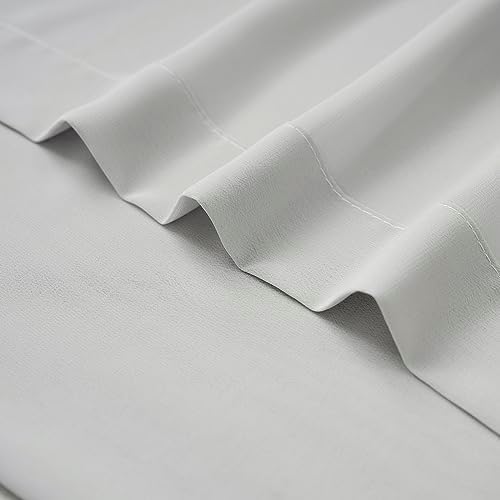 96 inch Long Chiffon Sheer Curtains for Living Room Pinch Pleated