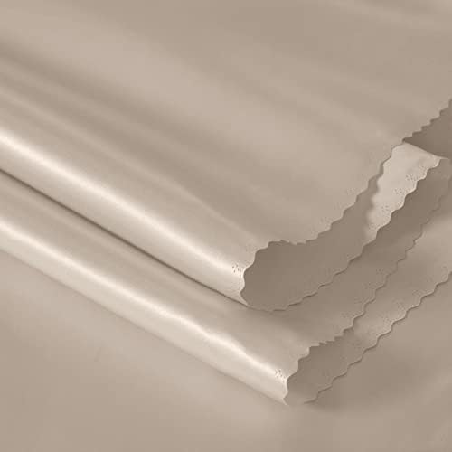 Horbaunal Taupe Satin Tablecloth 60 x 102 Inches