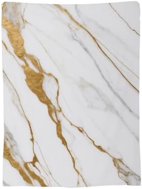 Marble Throw Blanket, White Gold Crack Vintage Flannel Blanket 30"x40"