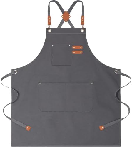 AFUN Aprons for Women Men with Large Pockets, 12-Ounce Cotton Canvas
