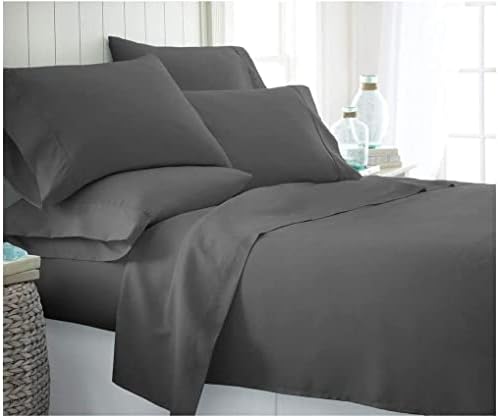 4 Piece Bed Sheet Set 100% Cotton Sateen Weave, Single Ply Long-Staple