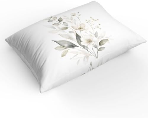 Duvet Cover Queen Size, Farmhouse Leaves 3-Piece Bedding