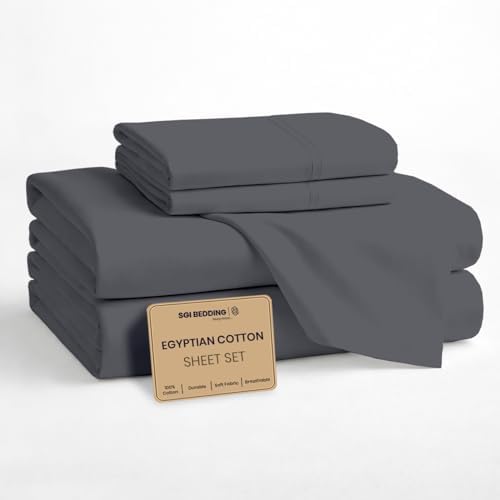 SGI bedding 100% Egyptian Cotton Sheets King Size – Cooling Sheets