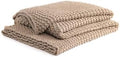 YnM Chunky Cotton Knit Throw Blanket, Cable Knit Throws for Bed Couch