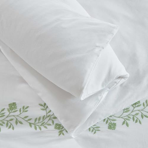 Martha Stewart - Queen Duvet Cover Set with Shams, Cotton Percale