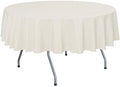 Ultimate Textile 84-Inch Round Polyester Linen Tablecloth, Ivory