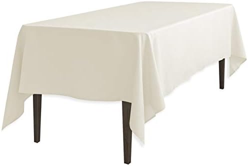 LinenTablecloth 60 x 102-Inch Rectangular Polyester Tablecloth Ivory