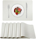 Faux Leather Placemats Set of 6, Washable Place Mats, Vinyl Placemats