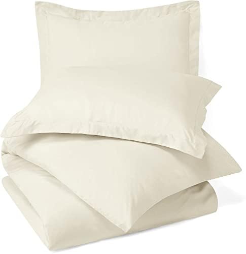 Ivory Duvet Cover Set Twin Soft Double Brushed 3 Piece Egyptian Cotton