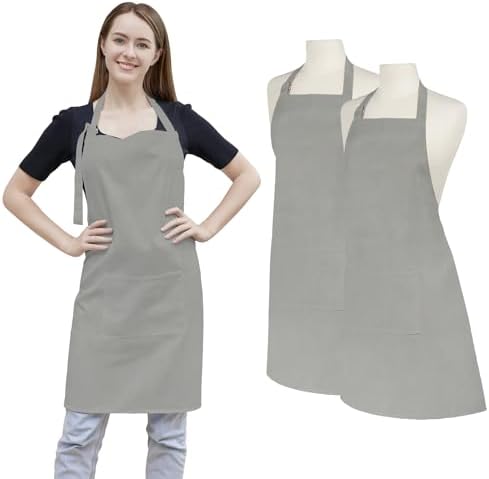Mijotex Tc Unisex Bib Apron Adjustable Strap Cooking Kitchen Solid