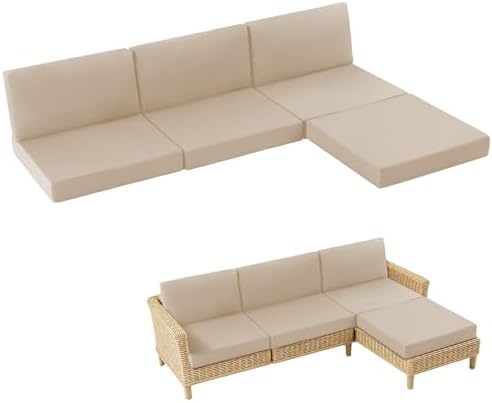 7-Piece Patio Furniture Cushions Set, Replacement Outdoor Cushions for