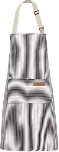 Adjustable Bib Cooking Apron with 2 Pockets for Men and Women
