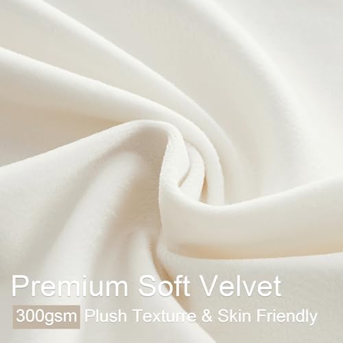 120 Inch Long Ivory Velvet Curtains Luxury Minimalist Pinch Pleated