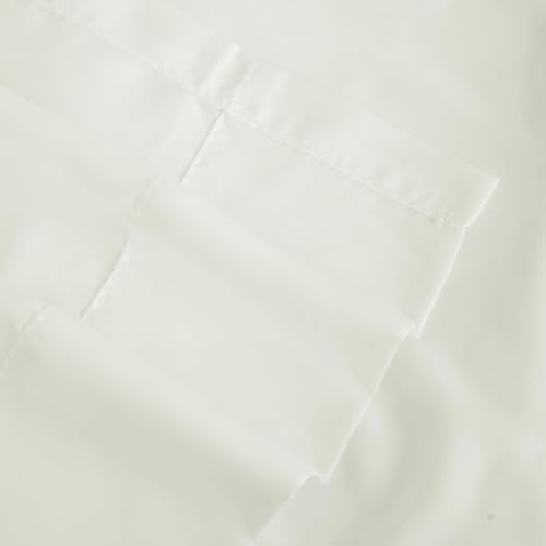 Semi Sheer Rod Pocket Curtains 50W x 108L 2 Panels, Cream White