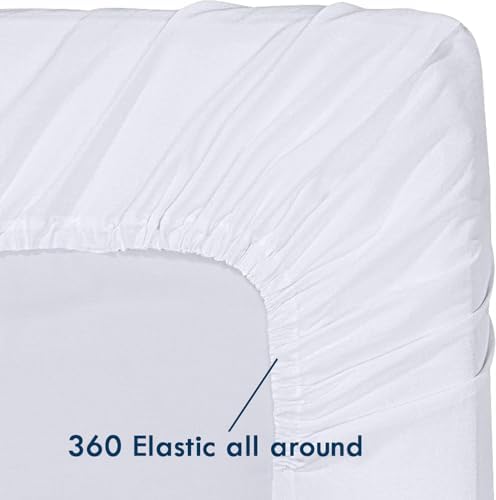 Microfiber 4 Pieces Bed Sheet Set Full Ivory 16" Deep Pocket